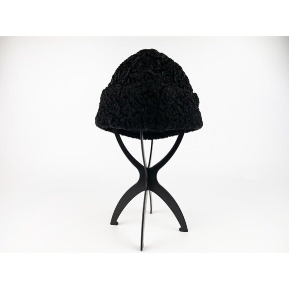 Adam Meldrum & Anderson Black Boiled Wool Hat with Ear Covers Size M Winter Cap - Picture 2 of 13